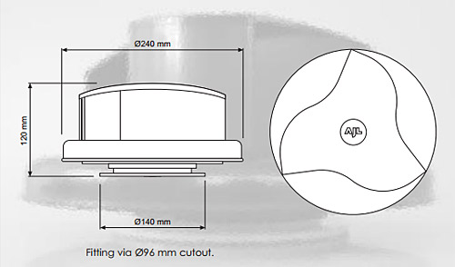 Rotary Van Roof vent dimensions
