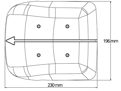 Small Low Profile Van Motorised ventilator dimensions top
