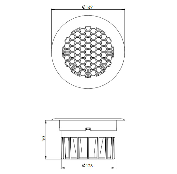 Black plastic floor vent dimensions