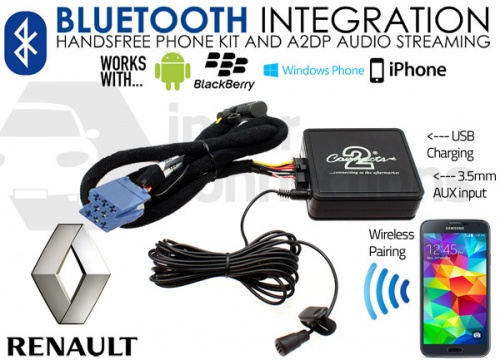 Renault Bluetooth adapter for streaming and hands free calls CTARNBT003