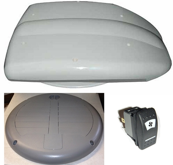 Low profile motorised van roof vent for buses and commercial vehicles