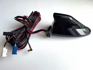 Shark Fin roof mount car aerial KIT - DAB AM FM and GPS car antenna with connecting cables