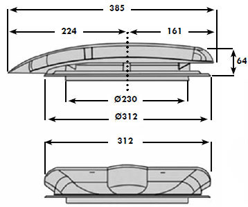 Van Motorised ventilator dimensions