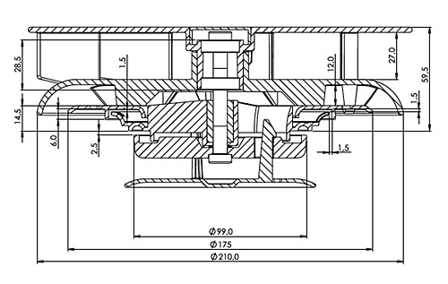 Small Low Profile Van Motorised ventilator dimensions