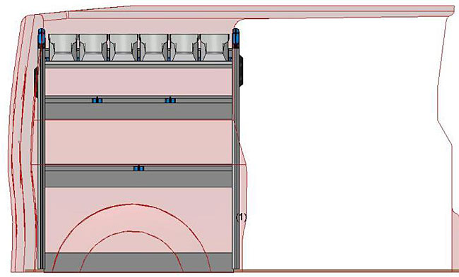 Sortimo pre-built van racking for vans