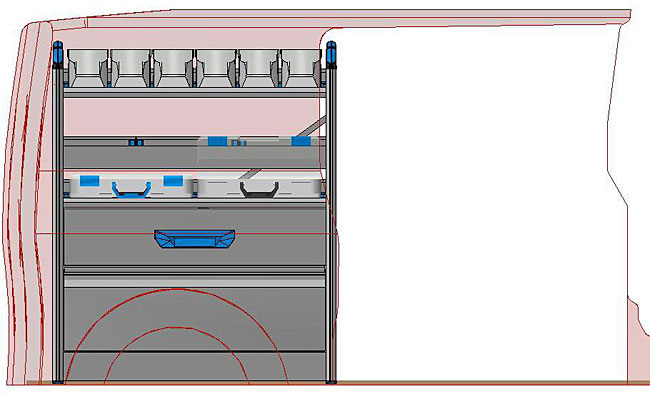 Sortimo pre-built van racking for vans