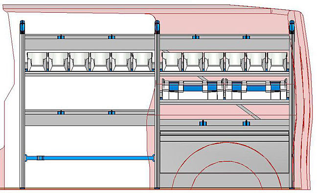 Sortimo pre-built van racking for vans