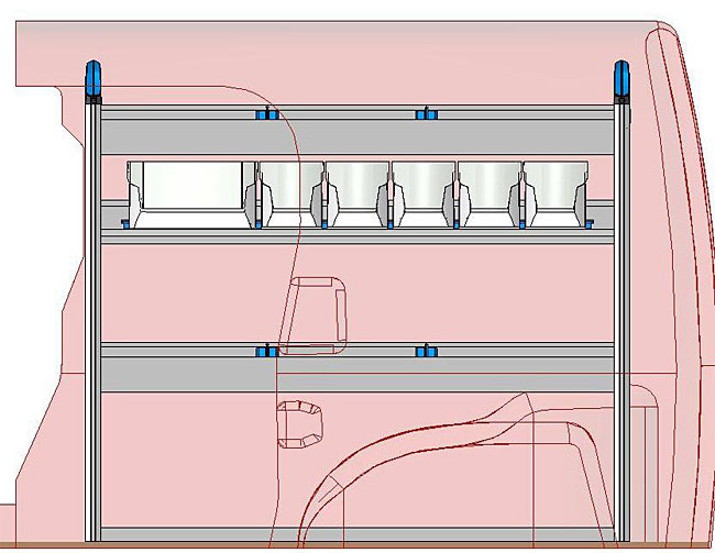 Sortimo pre-built van racking for vans