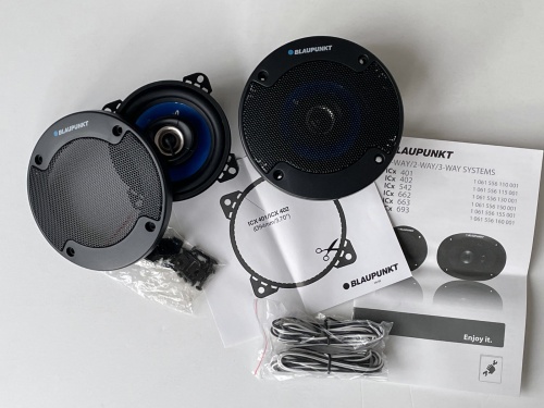 Blaupunkt ICx 402 – Paire Haut-Parleurs Coaxiaux 2 Voies 100 Mm 180 W Max – Son Puissant Et Clair Pour Voiture