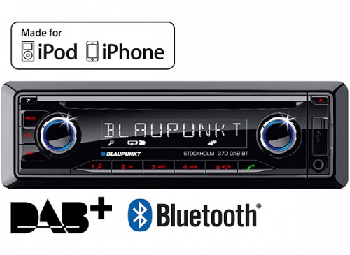 Blaupunkt Stockholm 370 DAB BT in car radio Bluetooth ready with CD AUX USB input and iPod iPhone music control