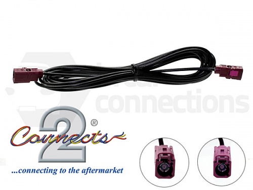 Female Fakra to Female Fakra Bordeaux car radio stereo aerial antenna cable 5m extension lead CT27AA132