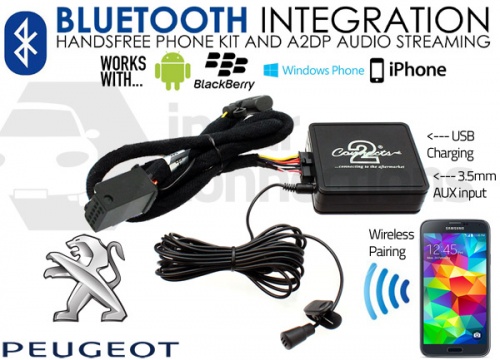 Peugeot Bluetooth adapter for streaming and hands free calls