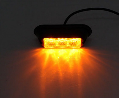 3 LED Amber flash module strobe light for van truck lorry