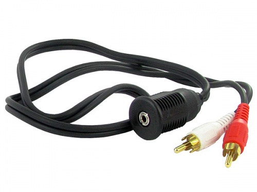 2 RCA phono to female 3.5mm jack plug for car aux input CT29AX07