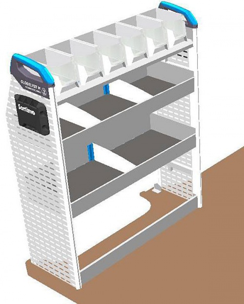 Sortimo pre-built van racking module - T1 Version 1A - Near Side