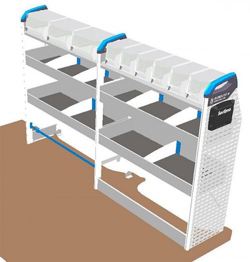 Sortimo pre-built van racking module - T1 Version 1A - Off Side