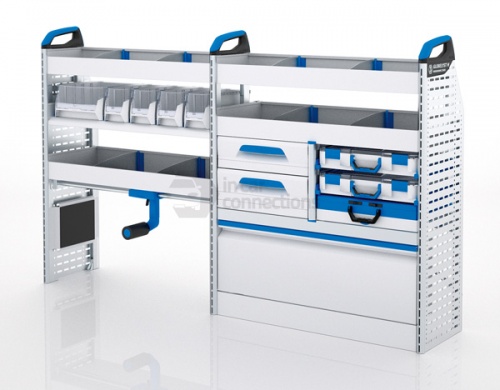 Sortimo Xpress TCSOS3 Racking for Ford Transit Custom, Short Wheel Base - Driver Side Option 3