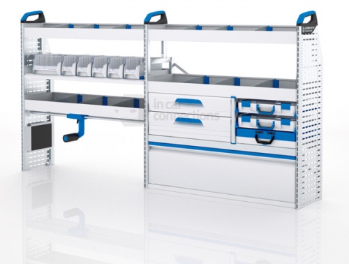 Sortimo Xpress TPLOS3 Van Racking for VW Volkswagen Transporter T5, Long Wheel Base - Driver Side Option 3