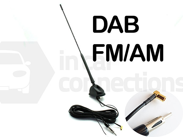 DAB Car Aerial Antenna SMB Adapter AM/FM Shark Fin Roof Mount Aerial