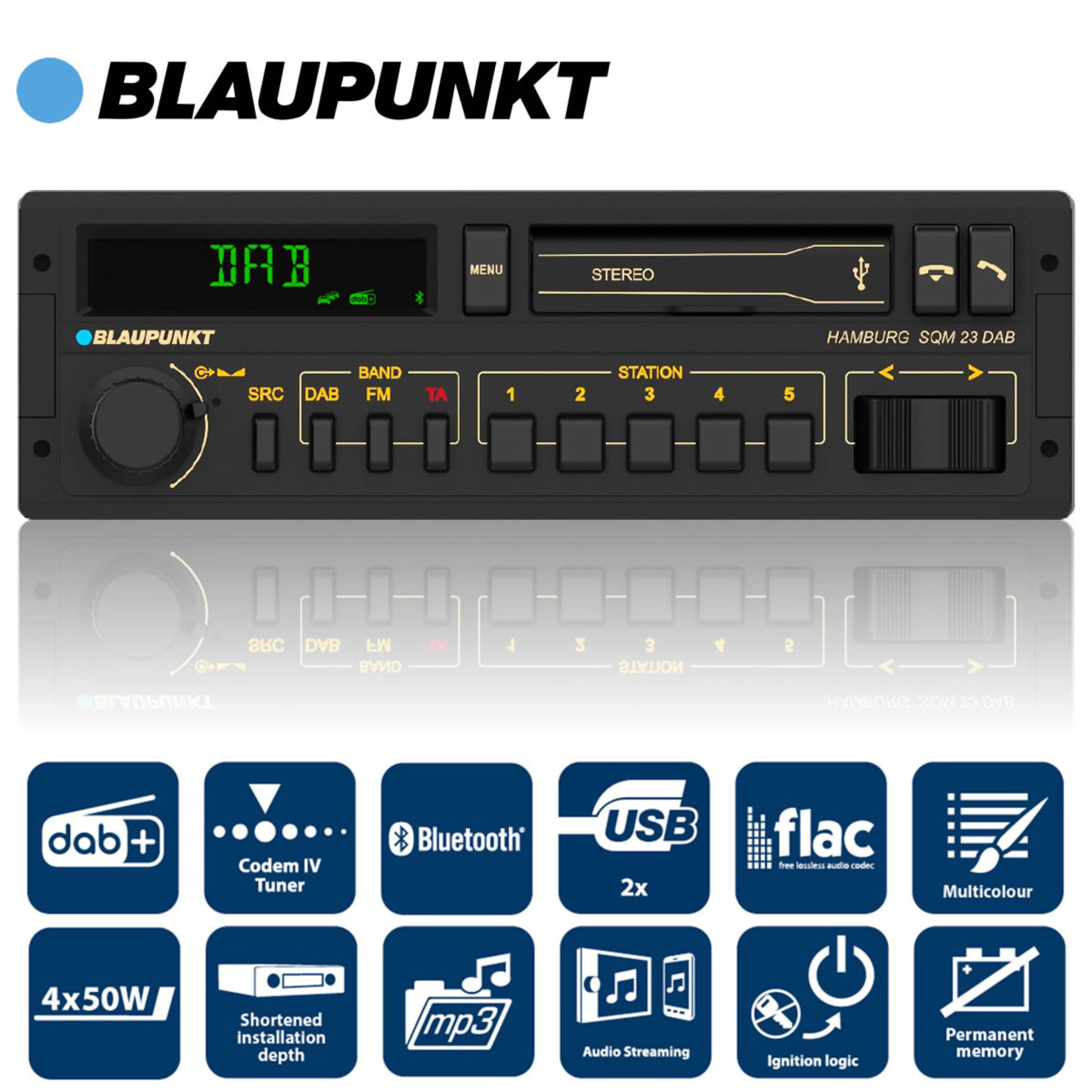 Blaupunkt Hamburg SQM 23 DAB retro 80s car radio with Bluetooth DAB USB