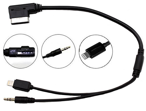  CT29AU0 VW MMi MDi cable de carga y reproducción de iPhone para RNS5 RNS3 Premium RCD