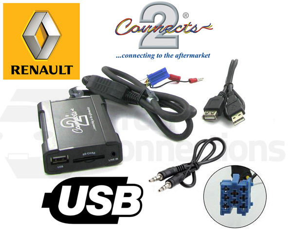 USB SD Adapter Wechsler passend für Renault Twingo Laguna Megane Scenic Kangoo 