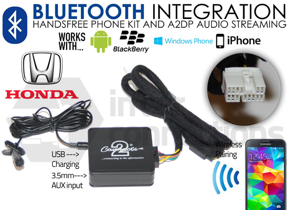 Honda Bluetooth Adapter For Streaming And Hands Free Calls Ctahobt001 For Honda Accord, Civic, Cr-V, Element, Fr-V, Jazz, Odyssey, S2000