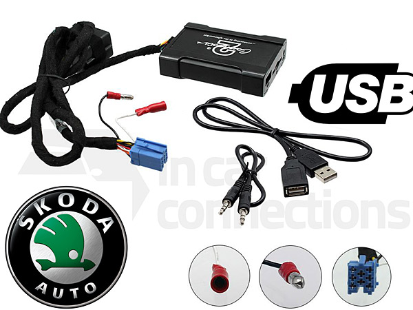 Skoda USB adapter interface CTASKUSB001 for Skoda Octavia Fabia Favorit and  Superb with mini-ISO connectors