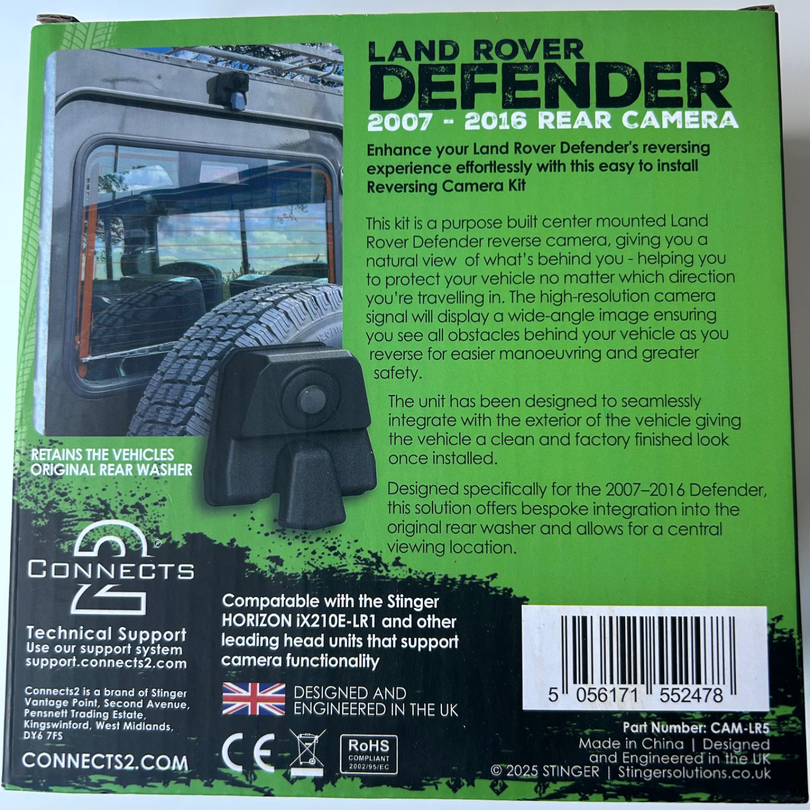 Stinger CAM-LR5 Land Rover Defender AHD and CVBS Rear Camera