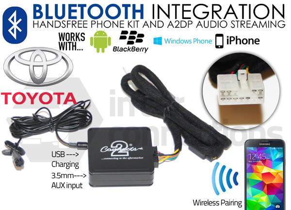 BlueMusic Bluetooth-ljudadapter Med 6 6-anslutning Kompatibel Med Toyota: Auris Avensis T25 T27 Corolla Hilux Prius RAV4 Yaris XP9, Land Cruiser J12 / 20 - Lexus: IS 250 300, IS-F, GS RX LS 350 430 - View #5