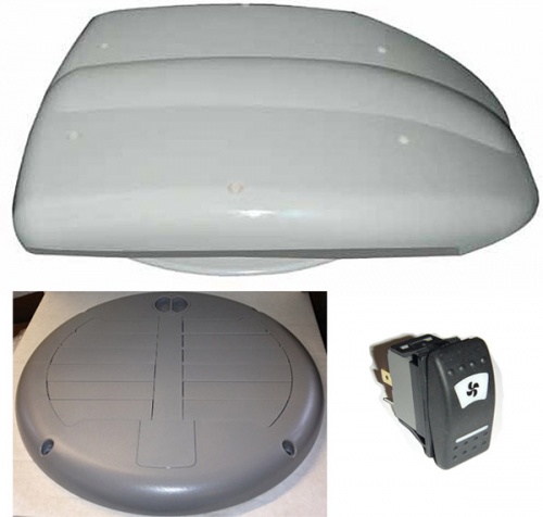 Low profile motorised van ventilator for vans with grey inner valve