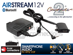 Connects2 Bluetooth Streaming Adapter via AUX with USB charging AIRSTREAM12V