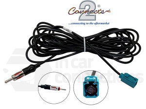 Female Fakra to Male DIN car radio stereo aerial antenna cable 5m extension lead CT27AA156