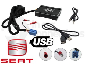 Seat USB adapter CTASTUSB003 for Seat Ibiza Leon Toledo Ahambra Arosa Cordoba Vario with Mini-ISO pre 2005