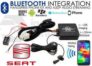Seat Bluetooth adapter for streaming and hands free calls CTASTBT002 Quadlock