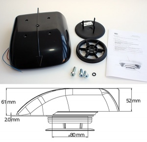 Small Low profile motorised van ventilator for van taxi caravan - Black