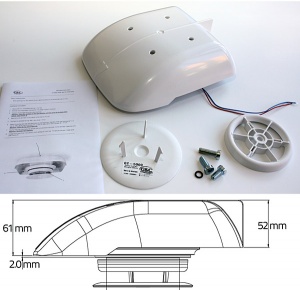 Small Low profile motorised van ventilator for van taxi caravan - White