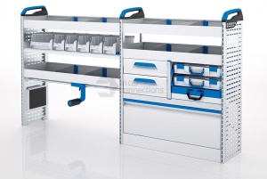 Sortimo Xpress TCLOS3 Racking for Ford Transit Custom, Long Wheel Base - Driver Side Option 3