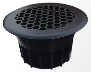 Circular floor vent for vans - Black plastic